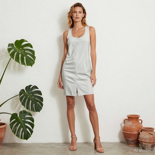 Lagenlook knielang kleid grau - lagenlook,